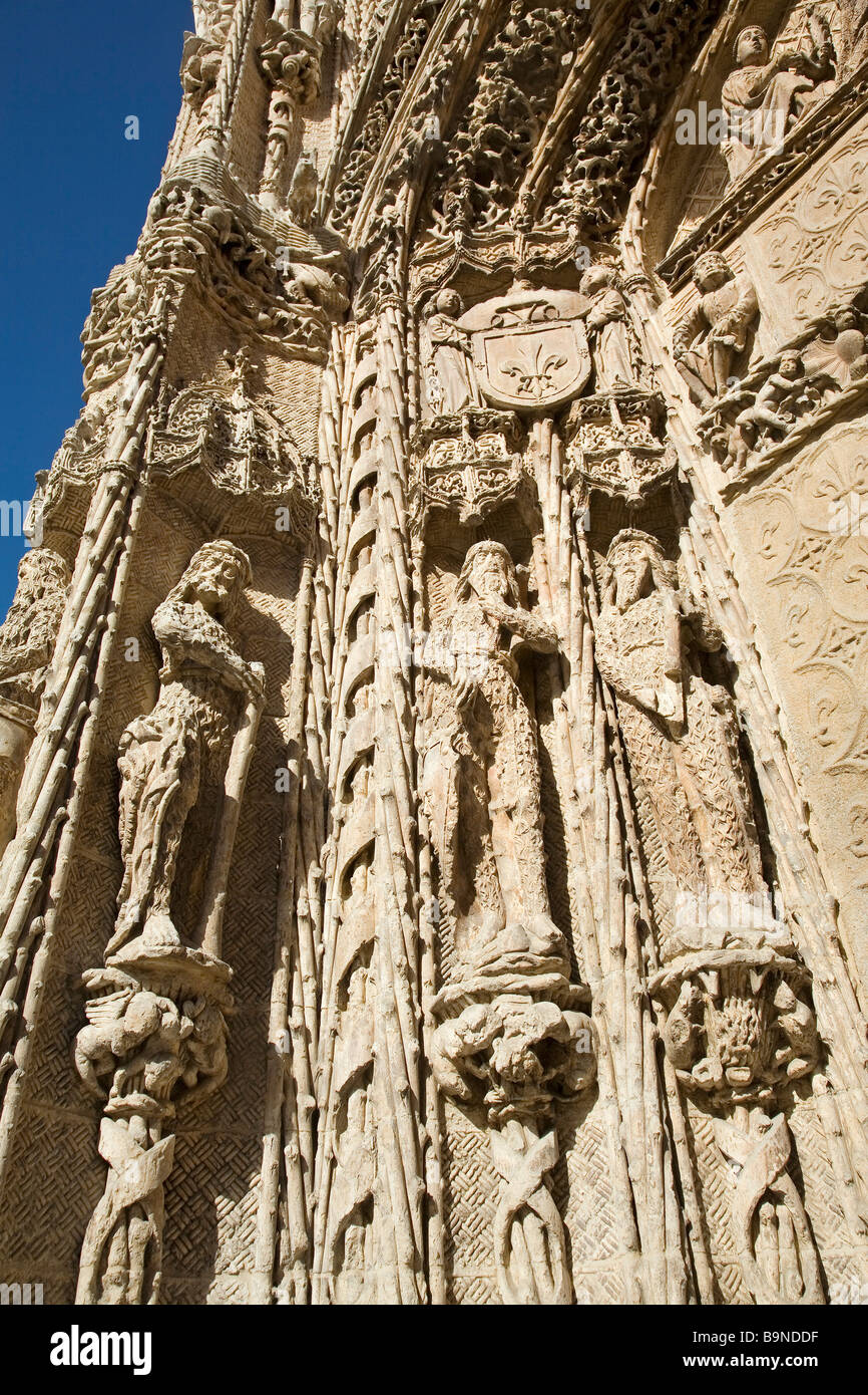 Façade du Colegio de San Gregorio l'Art Gothique élisabéthaine Valladolid Castille Leon Espagne Banque D'Images