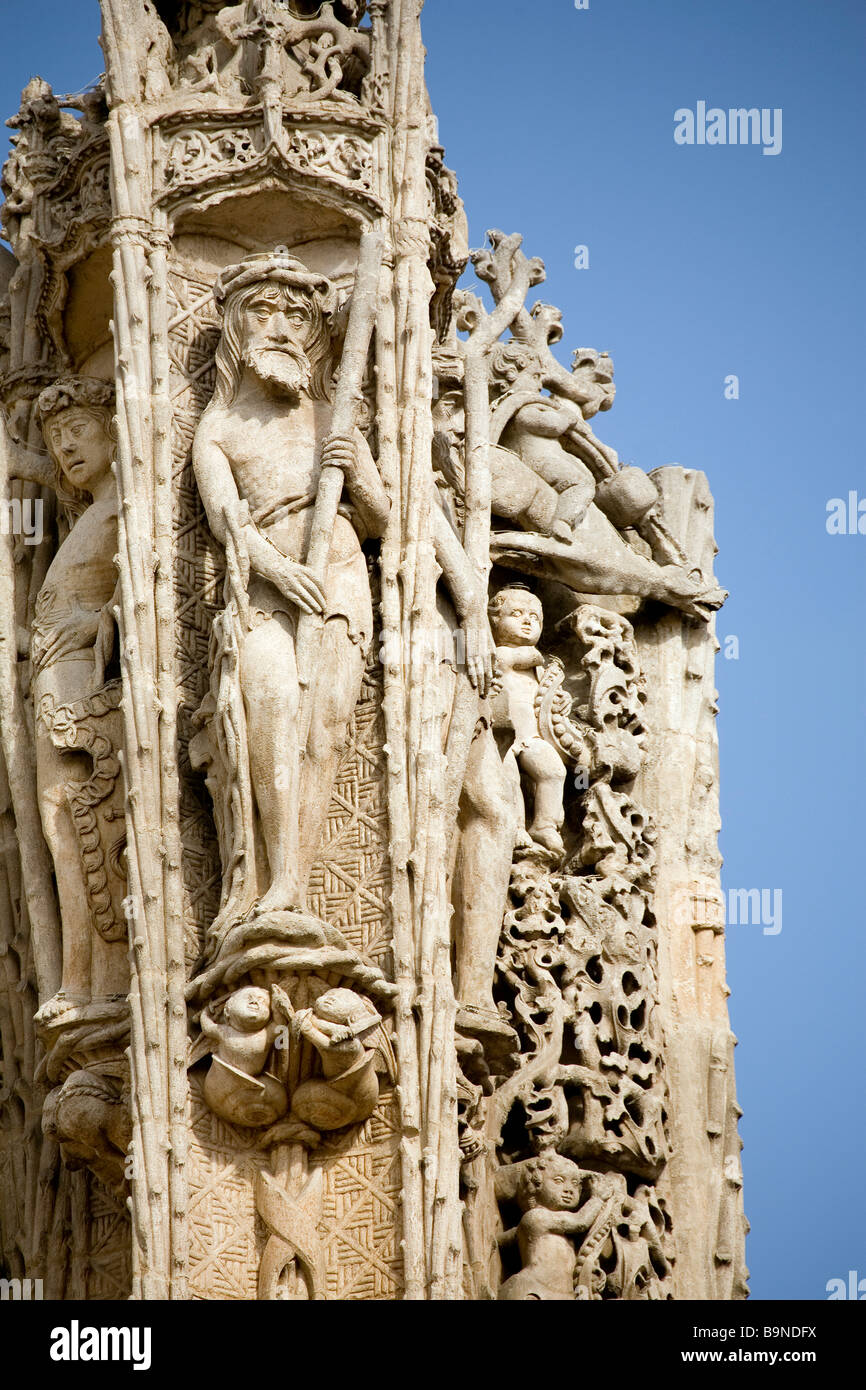 Façade du Colegio de San Gregorio l'Art Gothique élisabéthaine Valladolid Castille Leon Espagne Banque D'Images