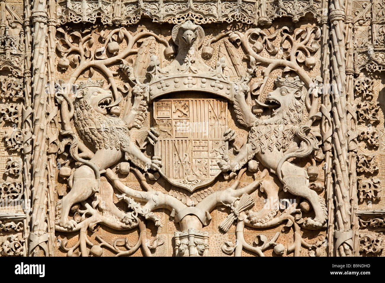 Façade du Colegio de San Gregorio l'Art Gothique élisabéthaine Valladolid Castille Leon Espagne Banque D'Images
