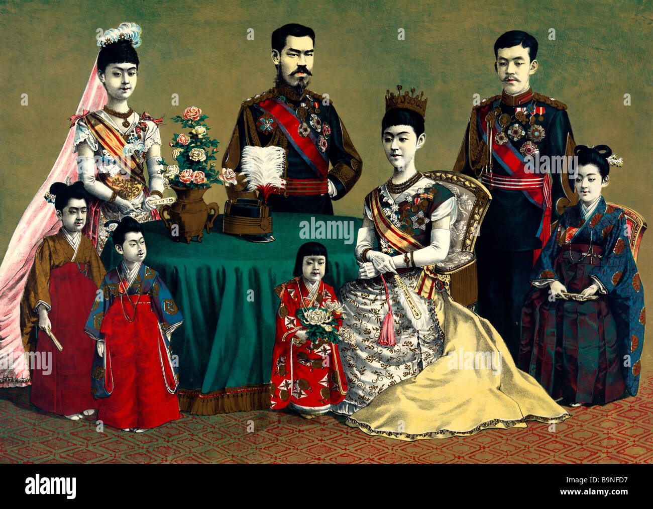 La famille impériale japonaise vers 1900 Banque D'Images