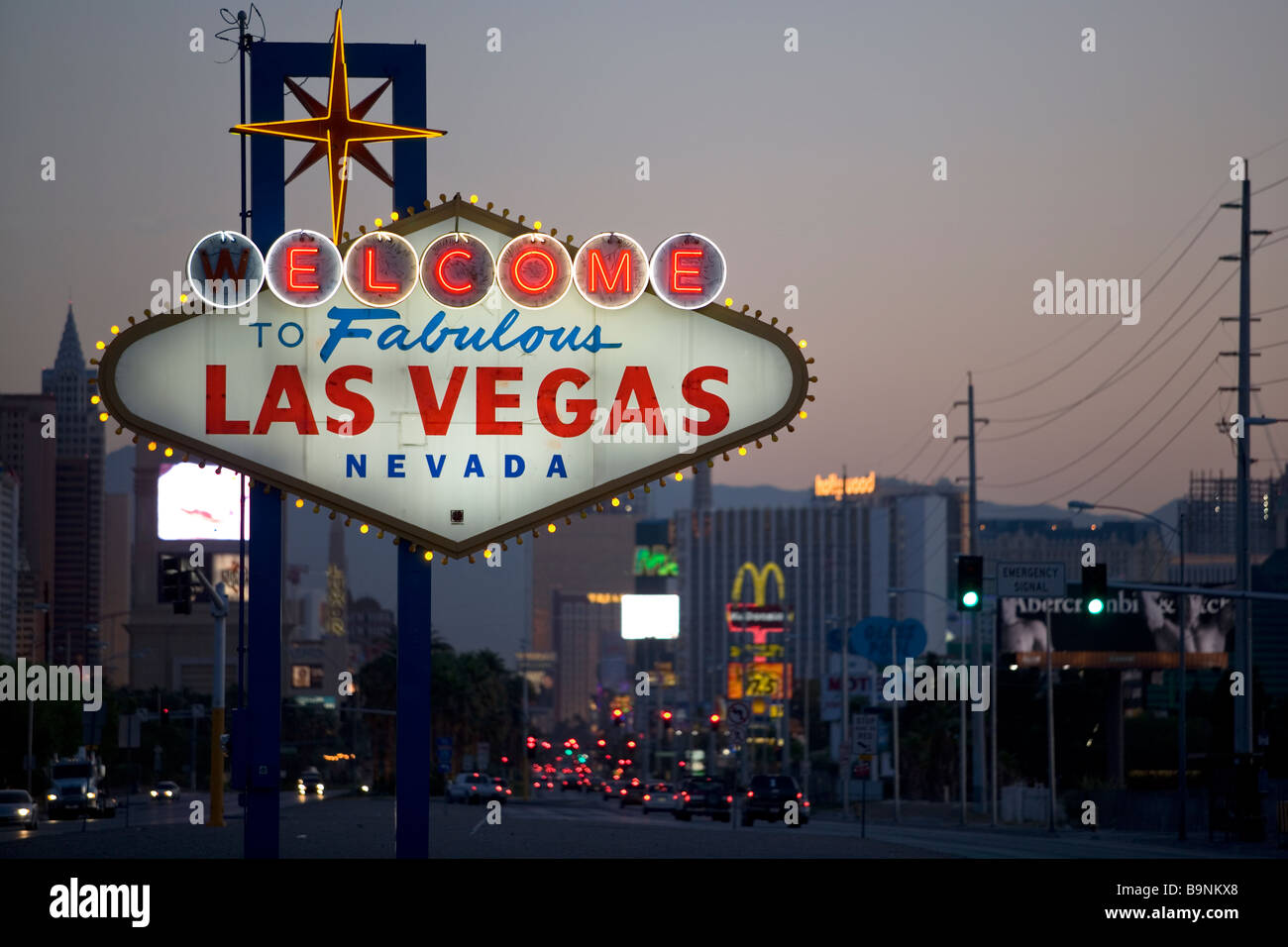 La Bienvenue à Las Vegas sign in Las Vegas Nevada Banque D'Images