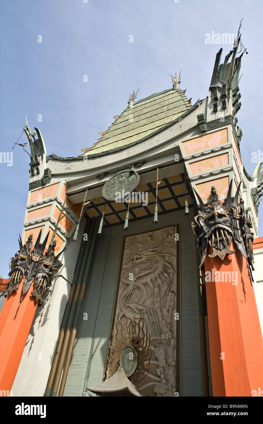 L'un des piliers de l'Grauman's Chinese Theatre, à Hollywood, Californie Banque D'Images