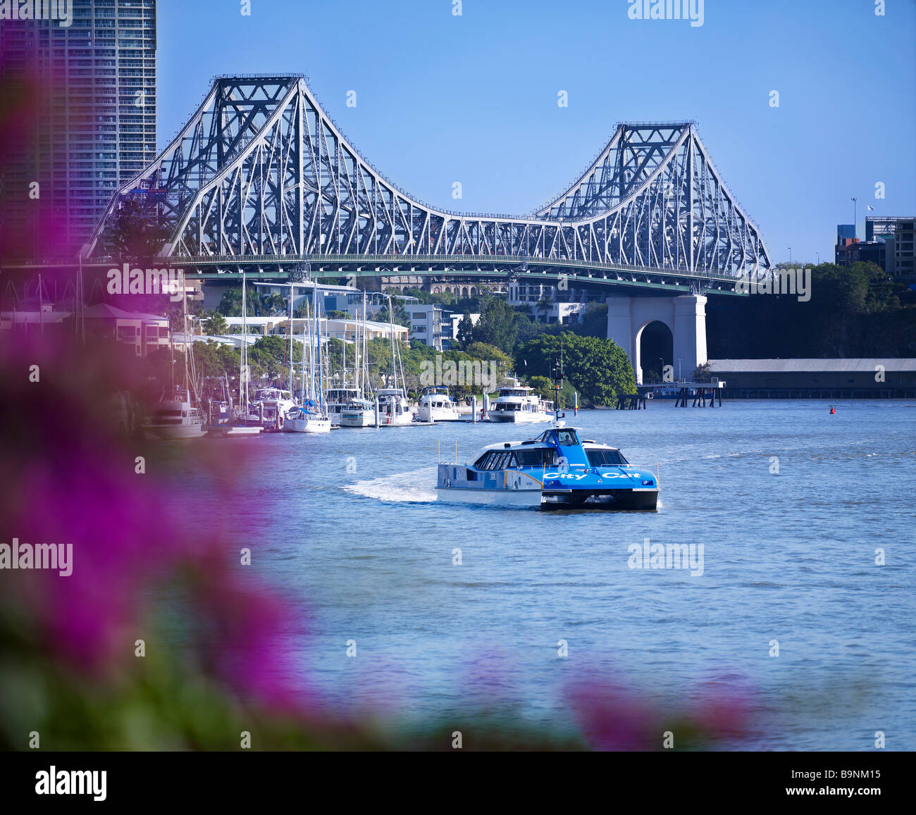 Brisbane Story Bridge & ferry Citycat Queensland Australie Banque D'Images