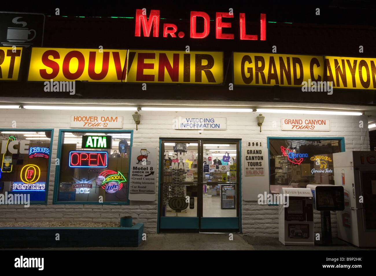 Un stand de souvenirs et d' enregistrer sur le Strip de Las Vegas Banque D'Images