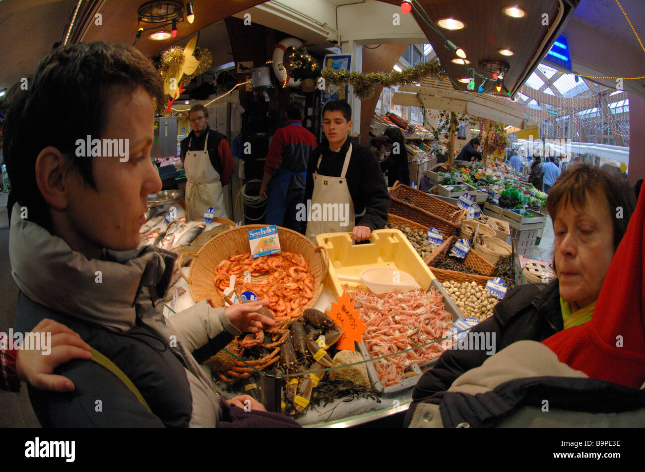 Indoor market quimper brittany france Banque de photographies et d