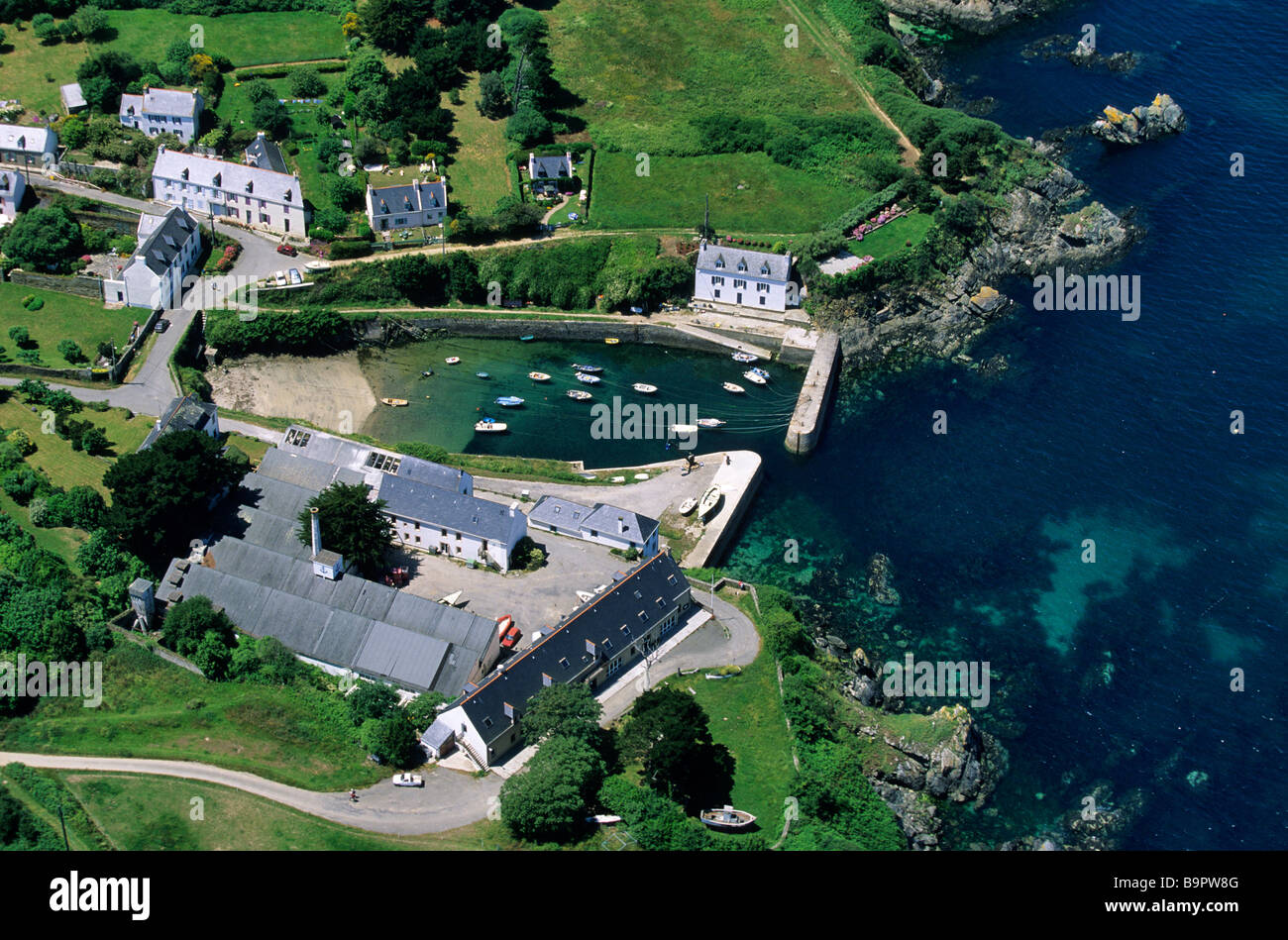 France, Morbihan, Ile de Groix, Port Lay (vue aérienne Photo Stock - Alamy