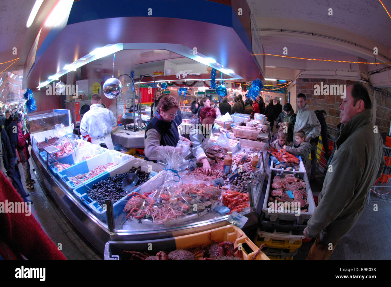 Indoor market quimper brittany france Banque de photographies et d