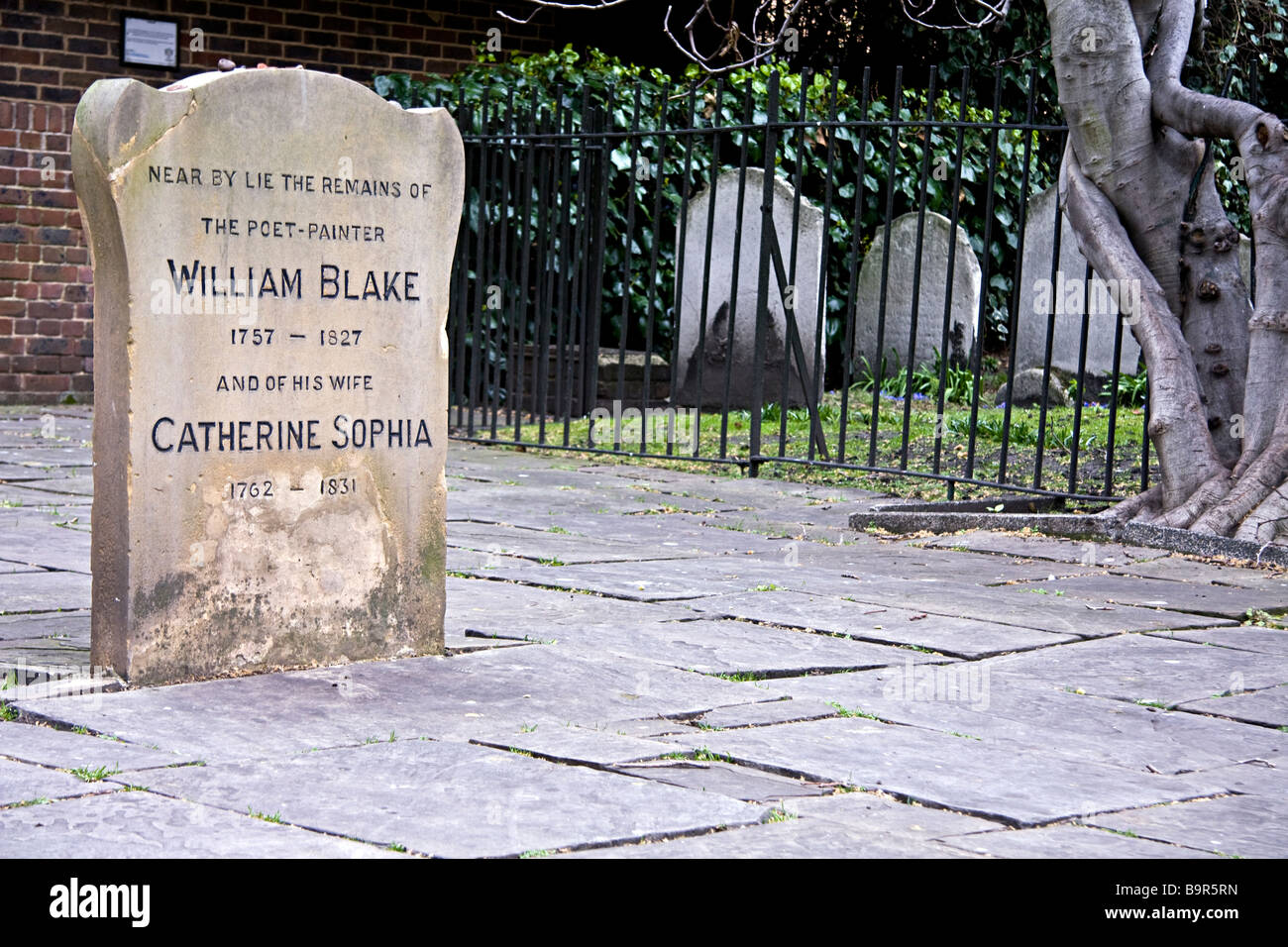 La tombe du poète et peintre William Blake et son épouse Banque D'Images