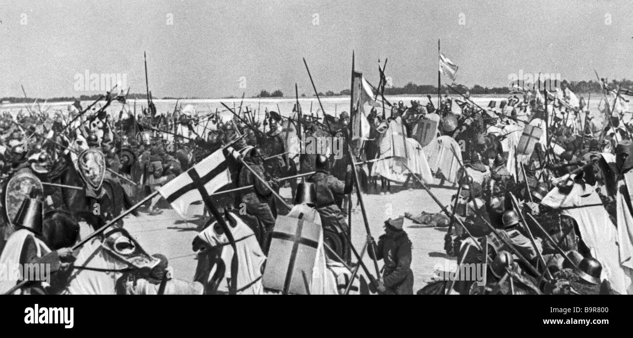 Scène de la bataille sur la glace du film réalisé par Sergei Eisenstein Alexandre Nevsky Photo
