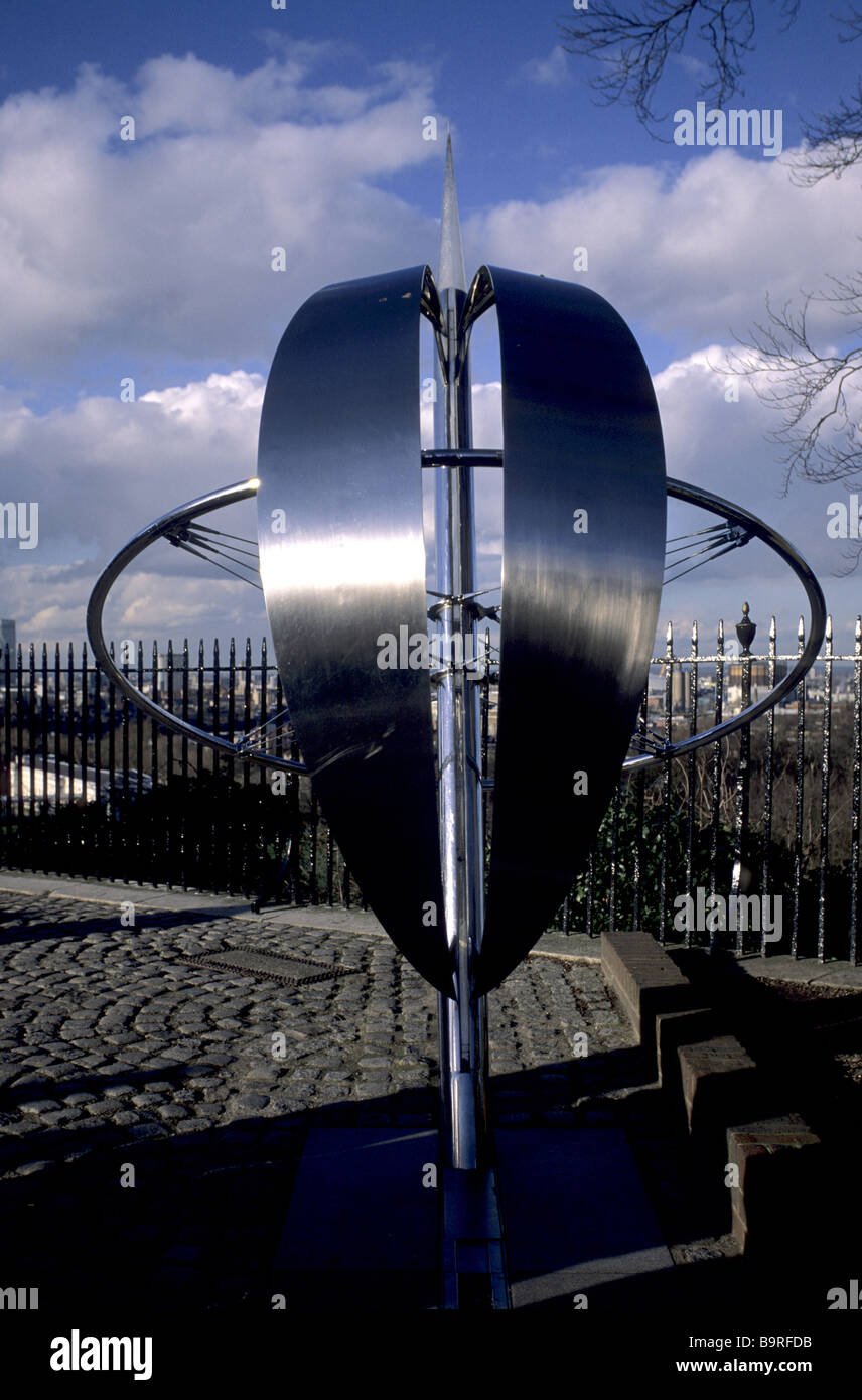 Premier méridien, emplacement : Royal Observatory, Greenwich, Royaume-Uni. Banque D'Images
