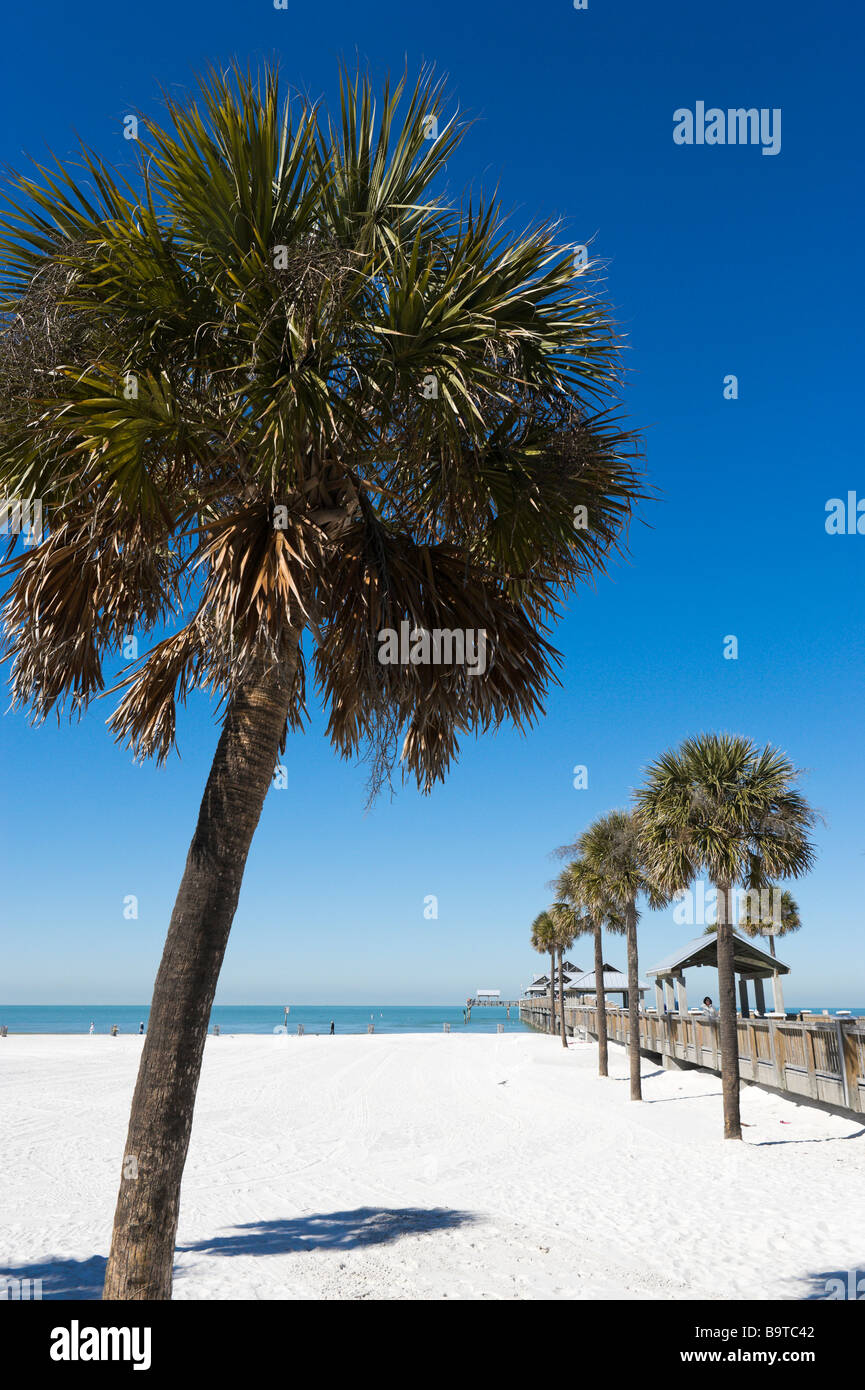 Jetée à Clearwater Beach, la Côte du Golfe, Florida, USA Banque D'Images