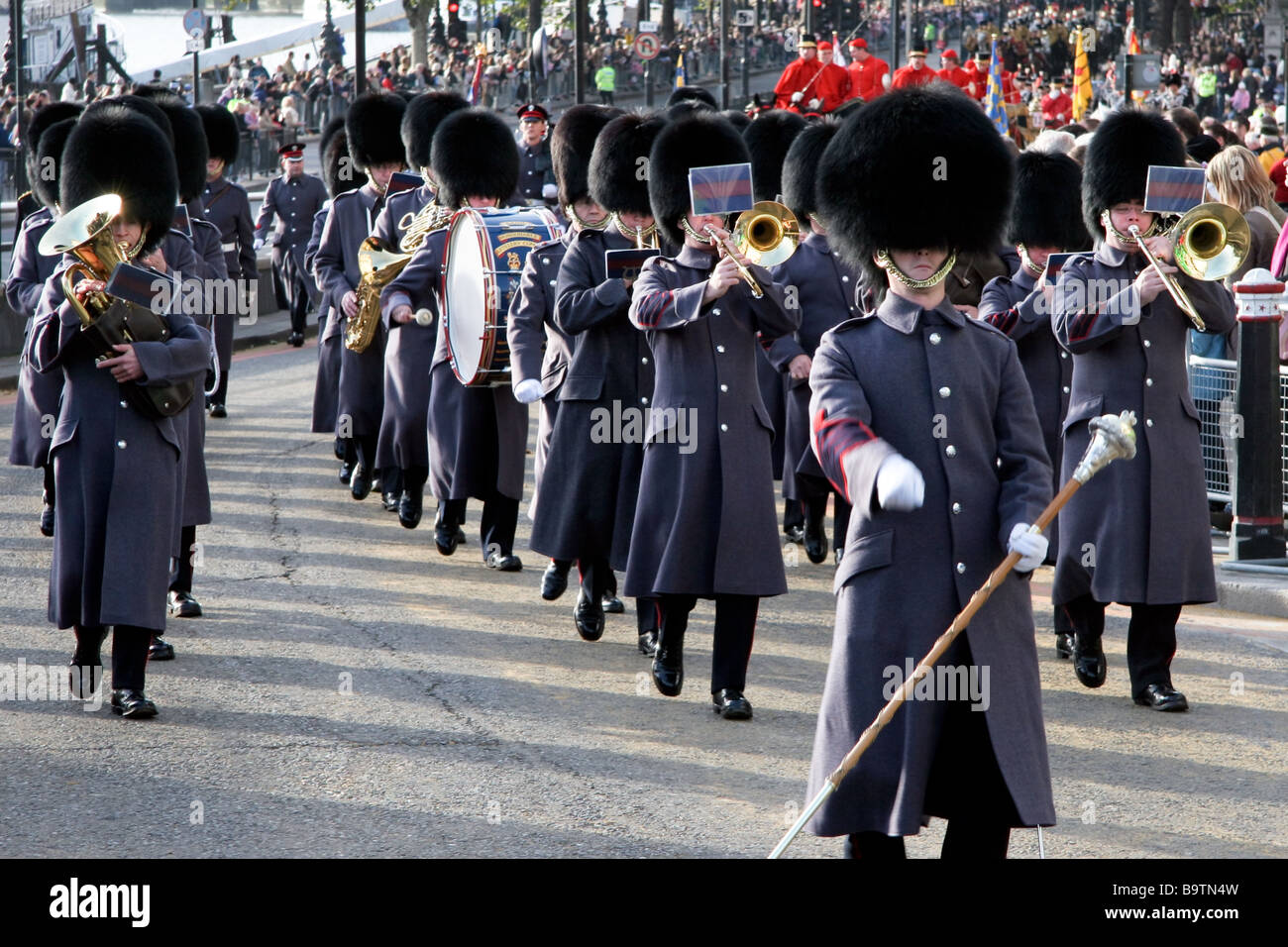 Band de l'Honorable Artillery Company marchant sur le Lord Mayor's Show de Londres Banque D'Images