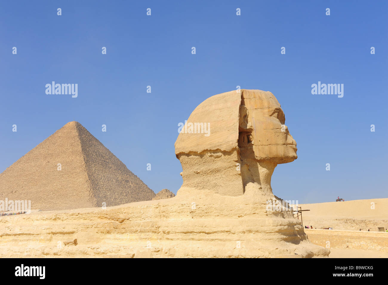 L'Egypte Les grandes pyramides de Gizeh et le Sphinx Banque D'Images