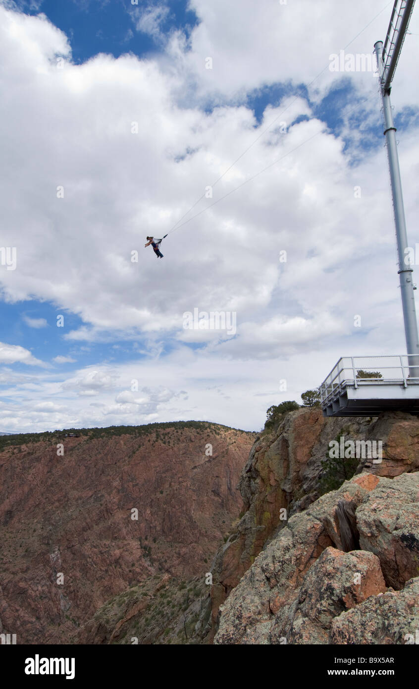 Cañon City Colorado Rush Skycoaster Royal Royal Gorge 1200 pieds au-dessus de la rivière Arkansas Banque D'Images