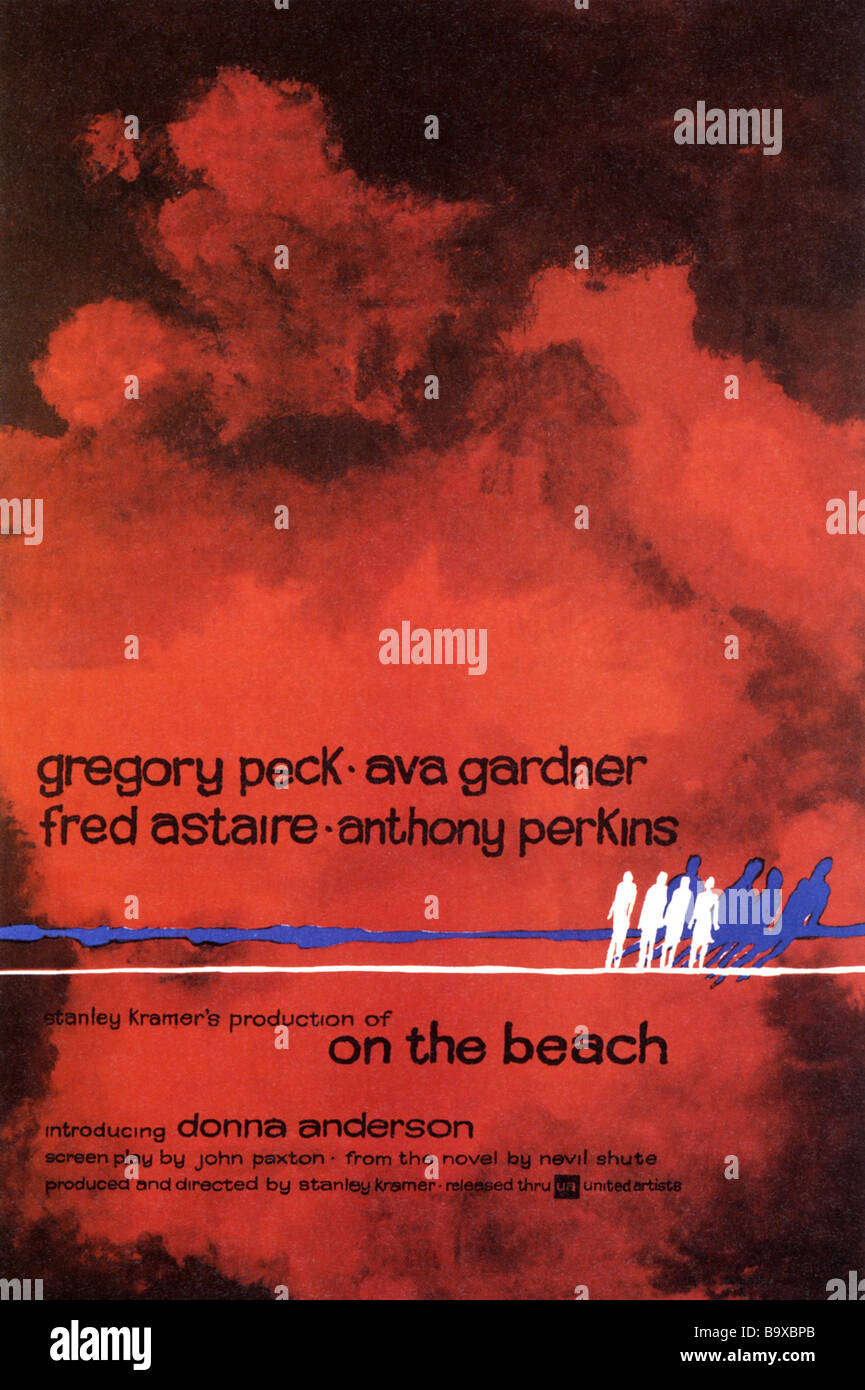Sur la plage poster pour 1959 UA film avec Gregory Peck Banque D'Images