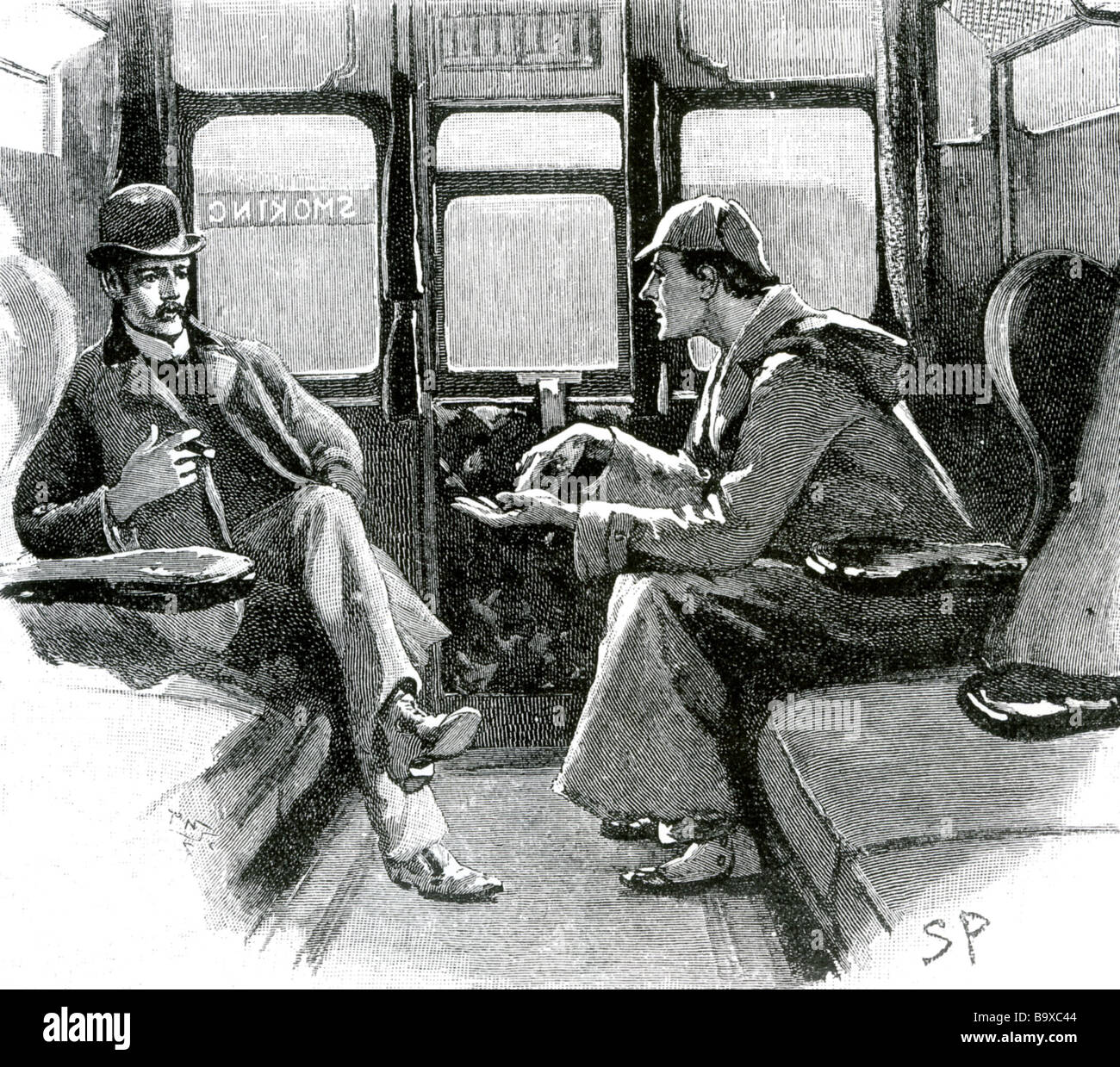 SHERLOCK HOLMES et le Dr Watson comme attirer par Sidney Paget pour le Strand Magazine Banque D'Images