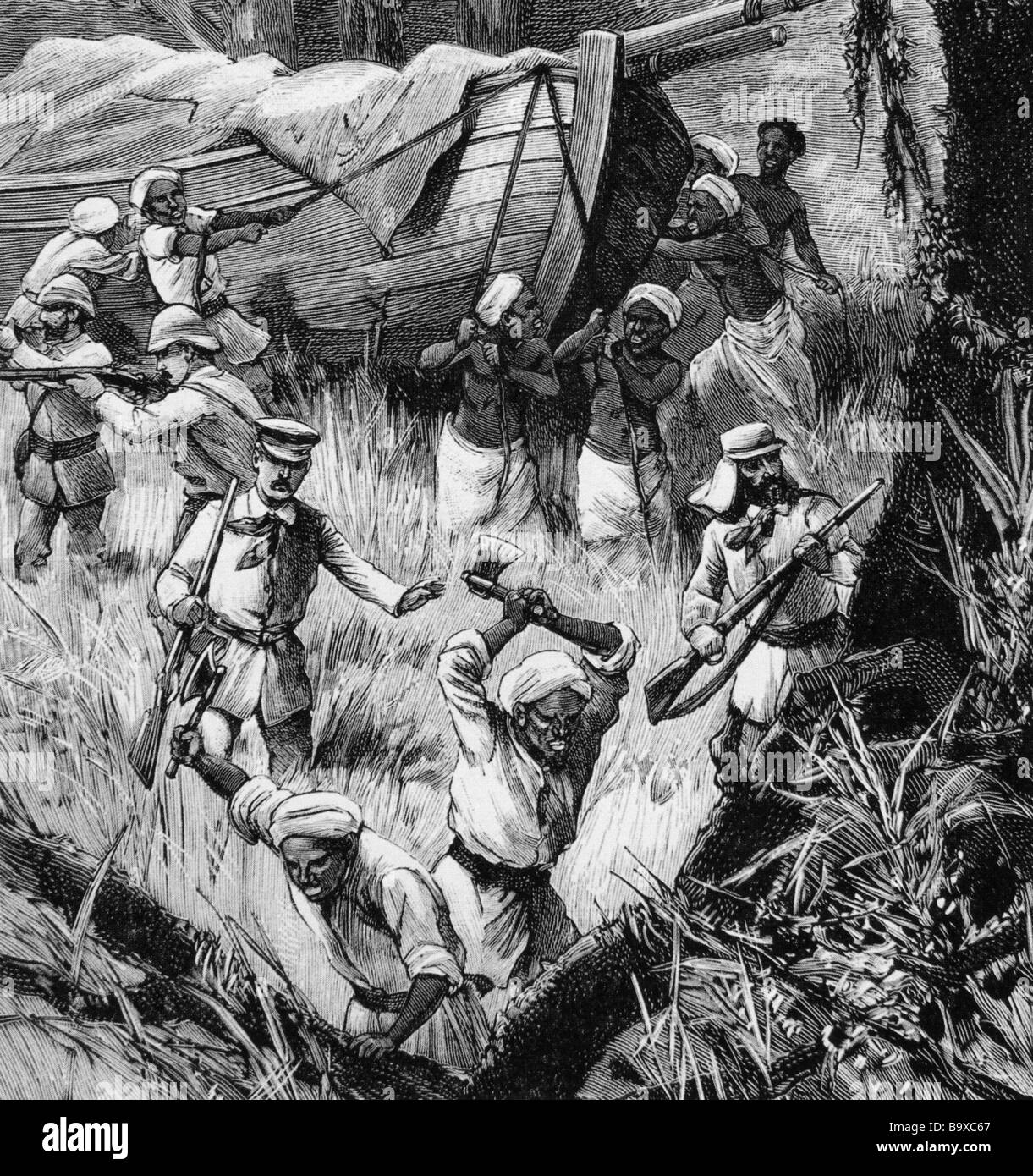 SIR Henry Morton Stanley explorateur américain et journaliste (1841 à 1904) en Afrique Banque D'Images