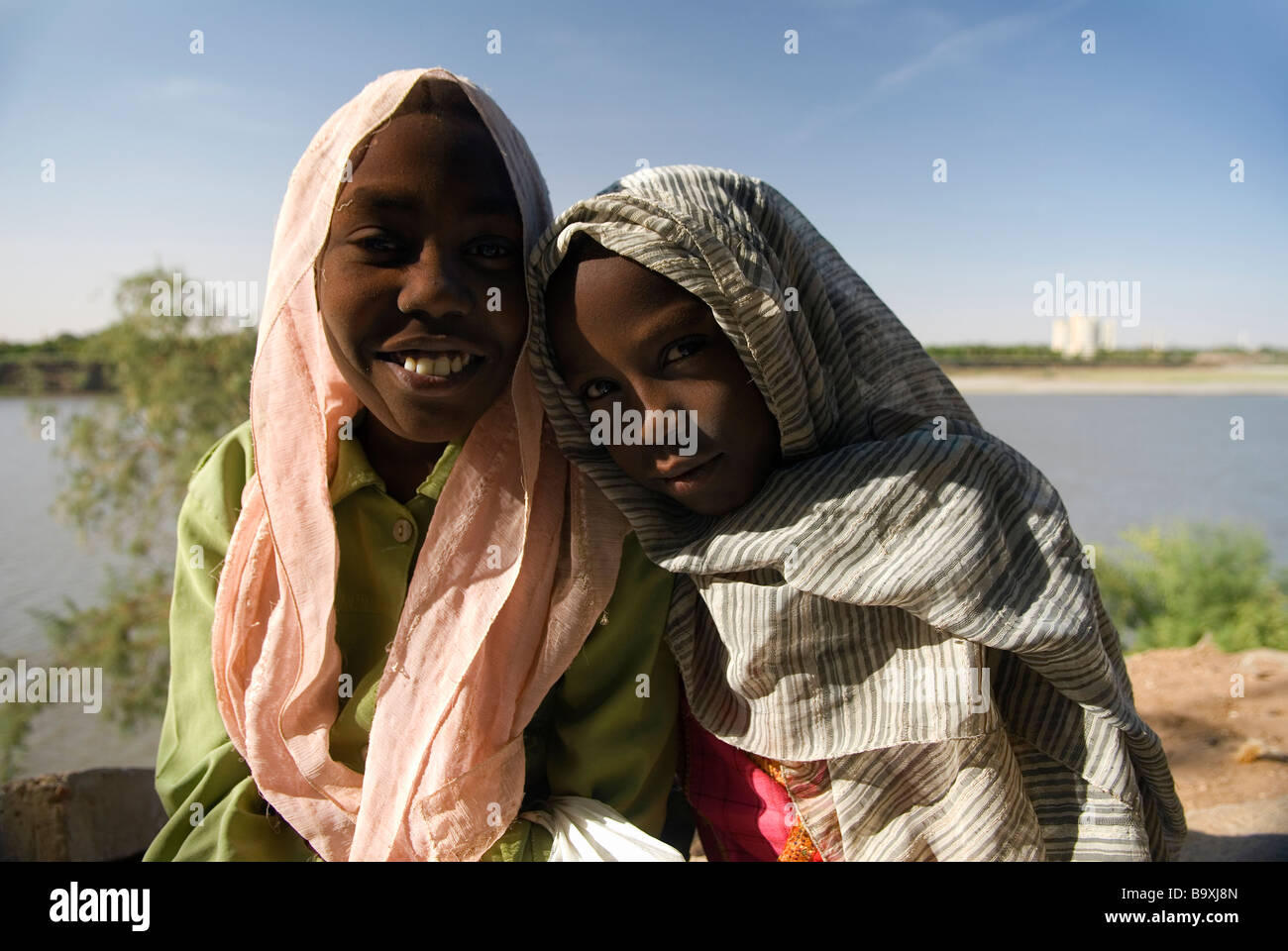 Même dans le centre de Khartoum la vie a peu changé sur le Nil bleu au cours des siècles Banque D'Images