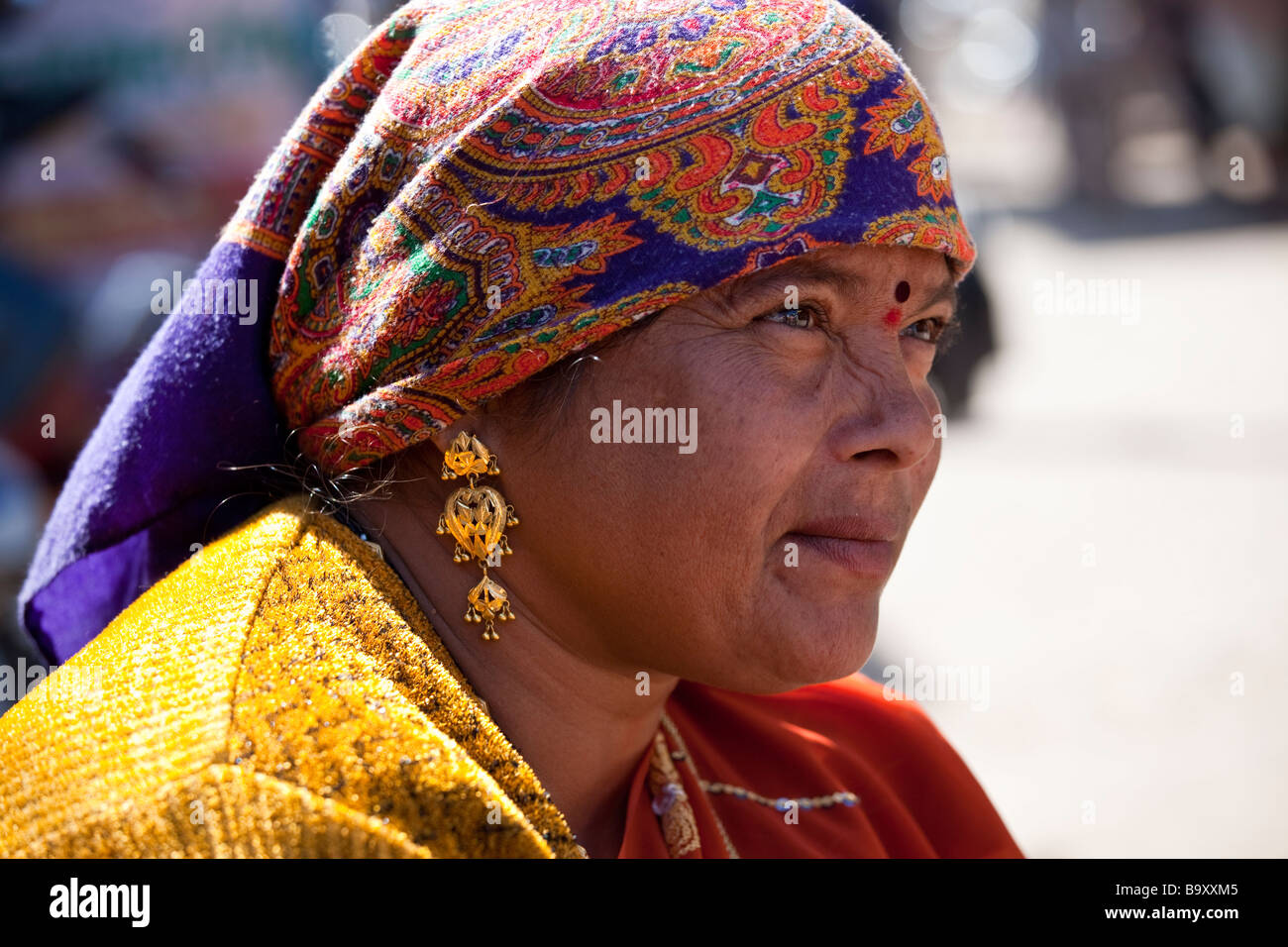 Femme hindoue dans Fatehpur Sikri dans l'Uttar Pradesh, Inde Banque D'Images