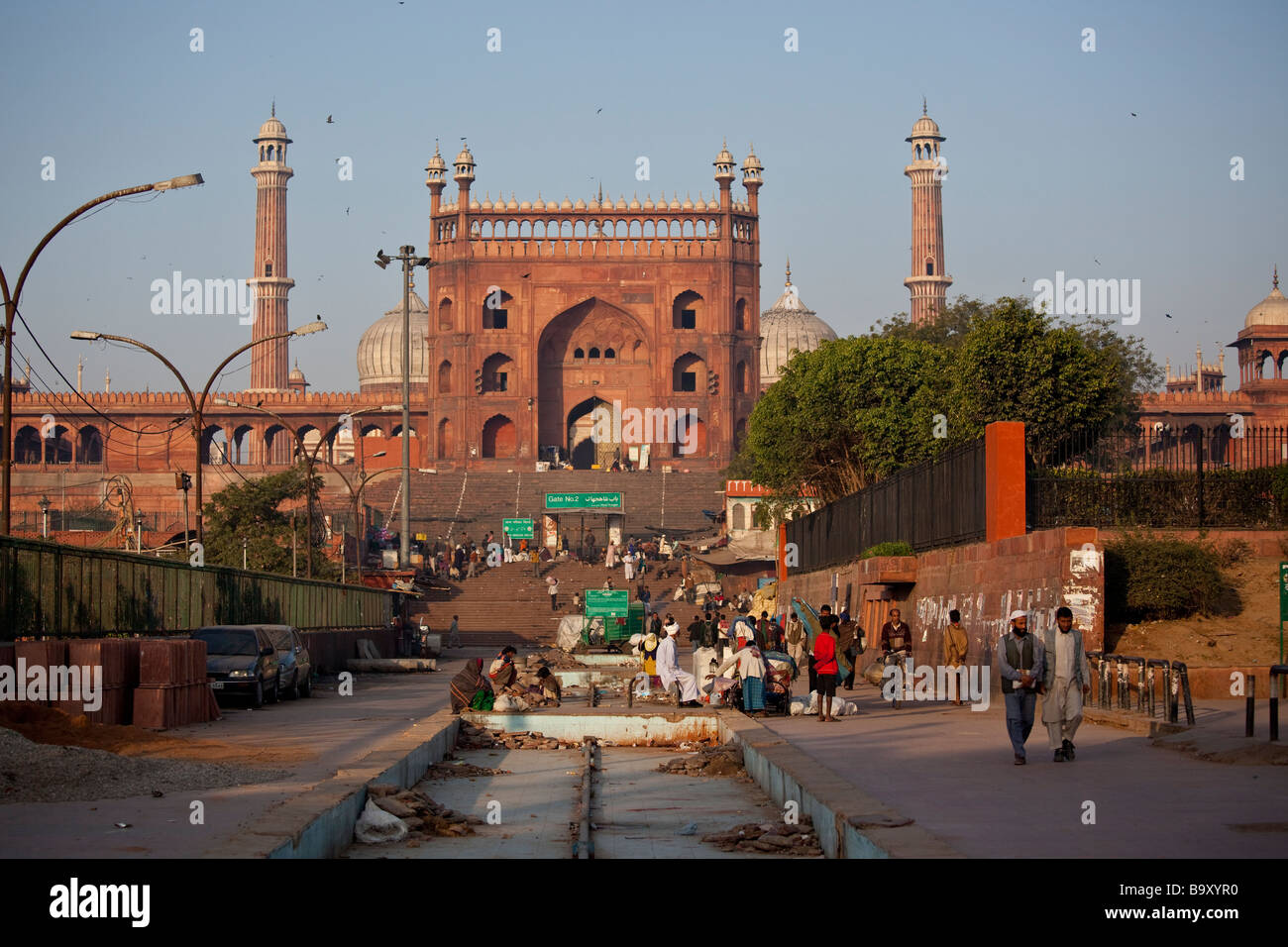 Entrée principale de la mosquée du vendredi ou la Jama Masjid à Delhi Inde Banque D'Images