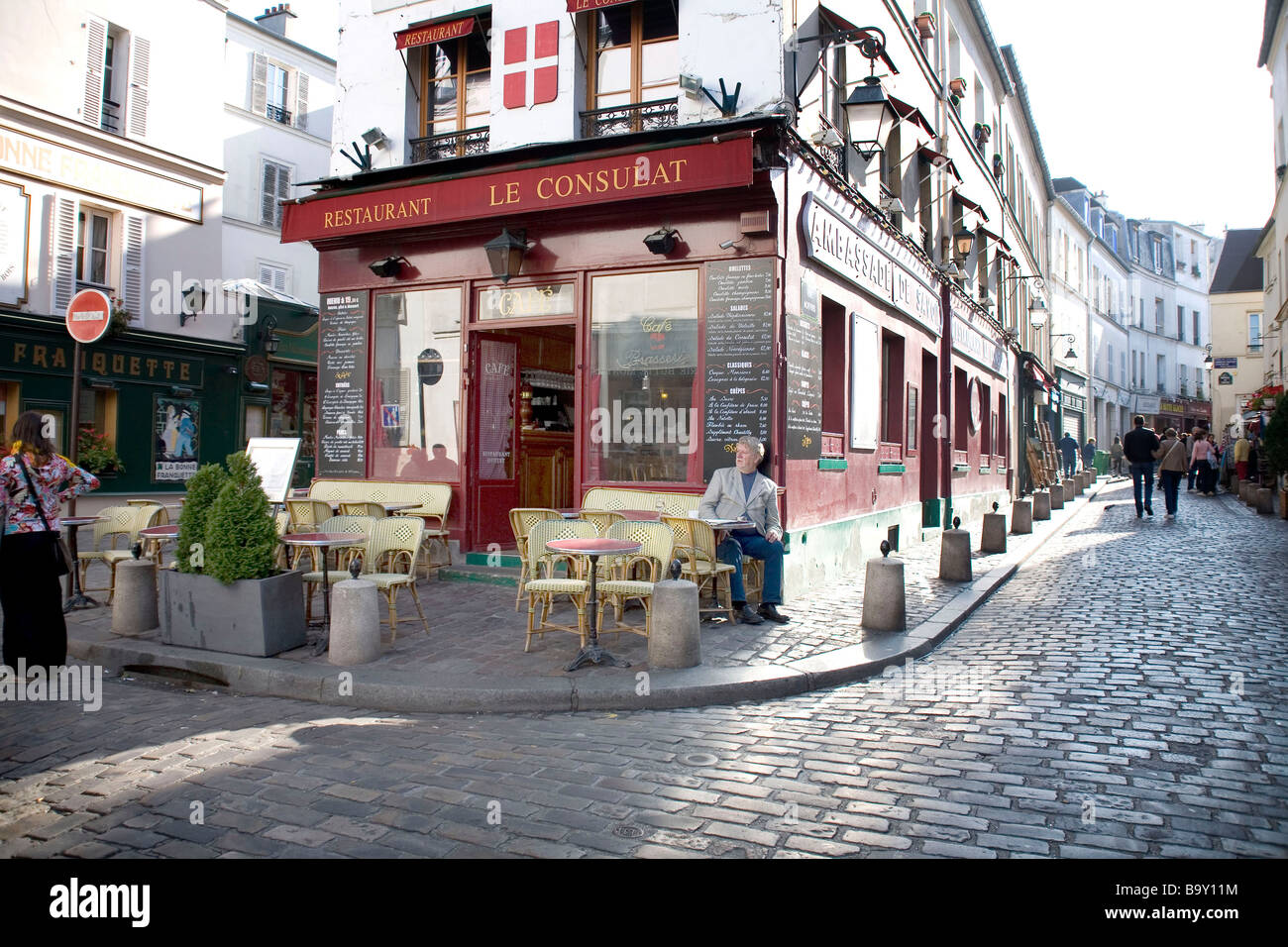 Restaurant à Montmartre (Paris, France) Banque D'Images