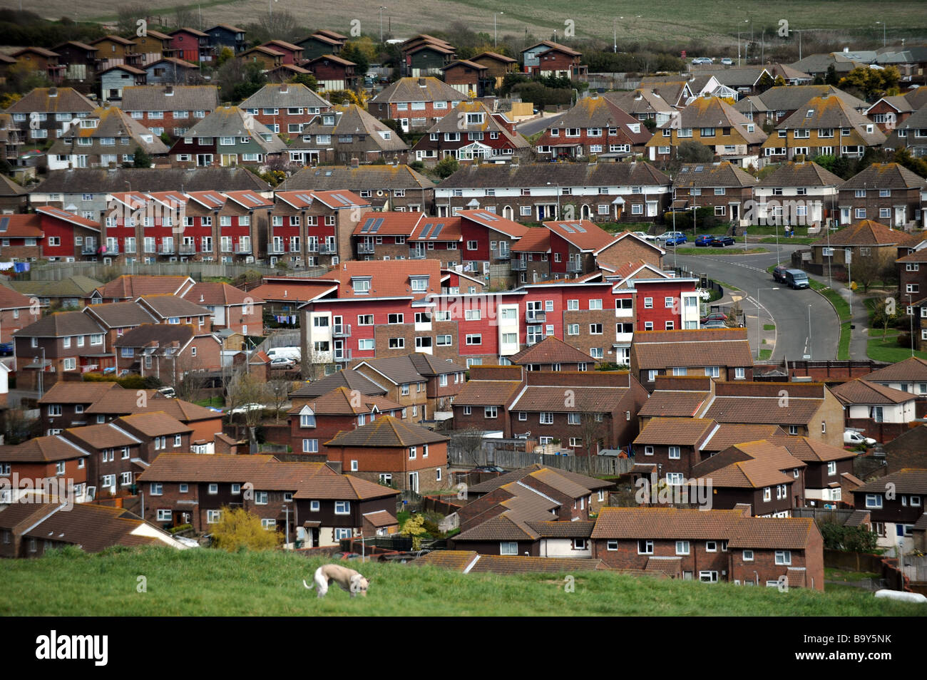 La Whitehawk housing estate à Brighton East Sussex UK Banque D'Images