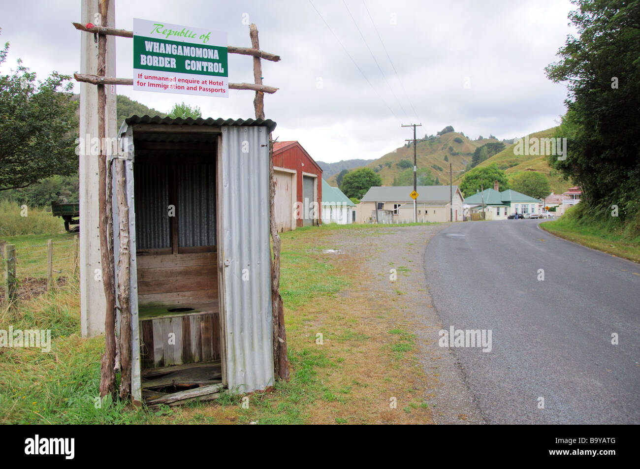 Le contrôle des frontières whangamomona shed Banque D'Images