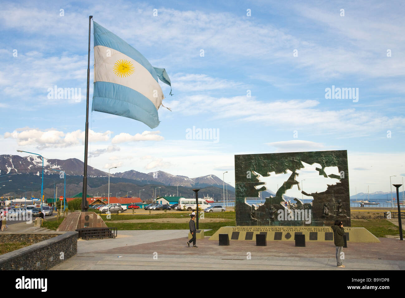 La guerre d'Argentine Memorial Plaza Islas Malvinas Ushuaia Tierra del Fuego Argentine Amérique du Sud Banque D'Images