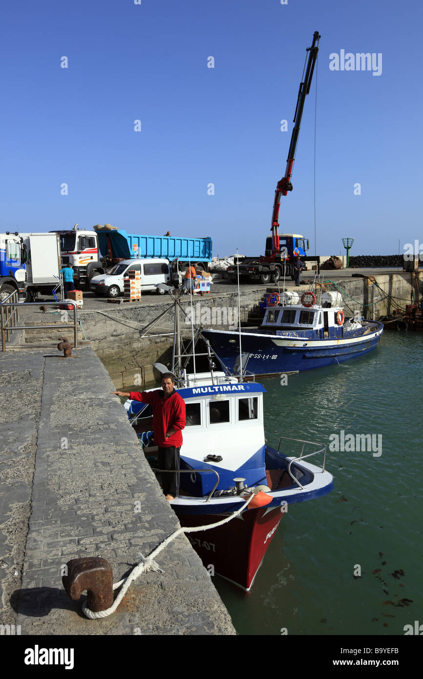 Lanzorote, port de Orzola Banque D'Images