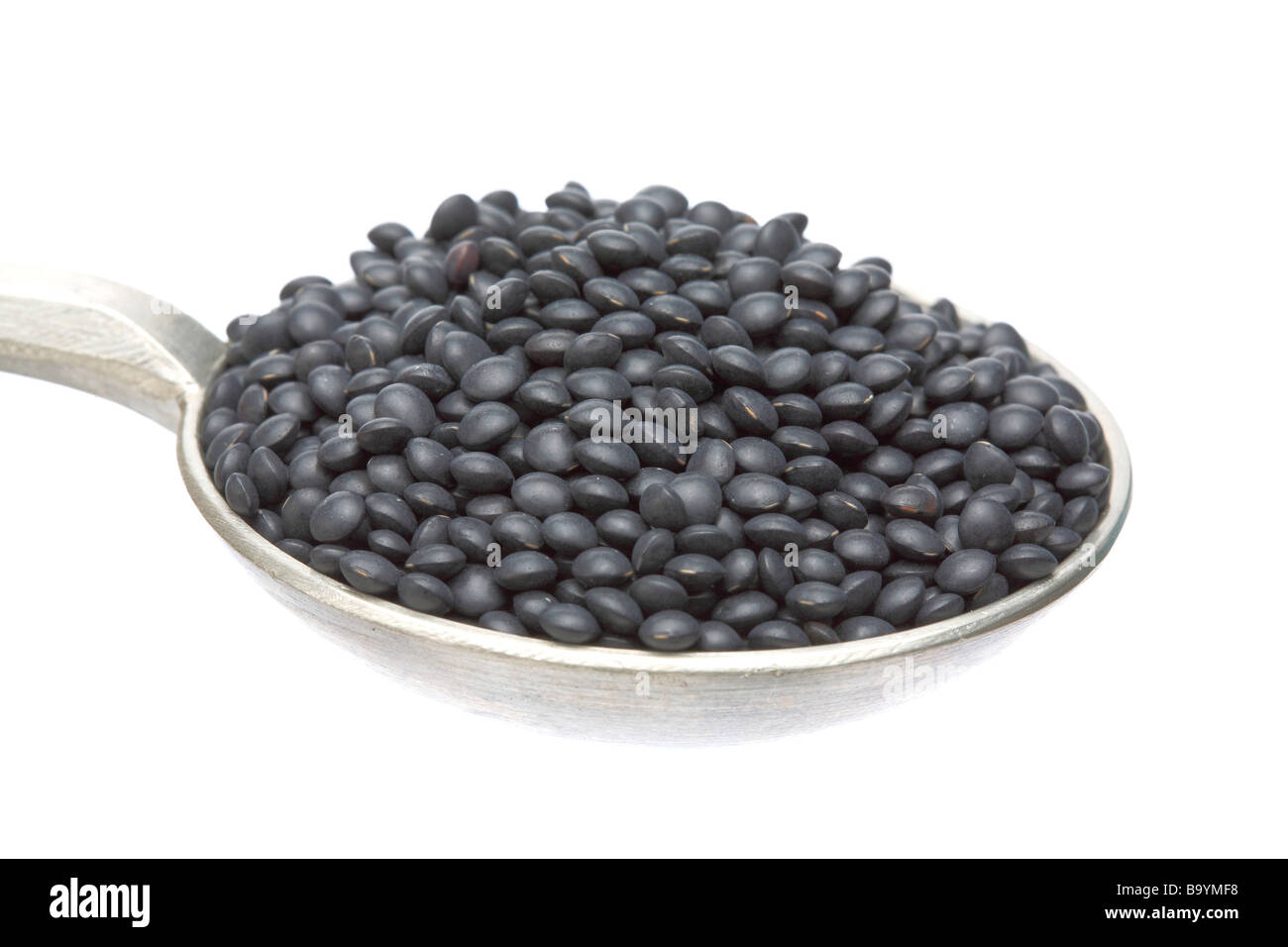 Black alimentaire Lens culinaris lentilles Lentilles Beluga Banque D'Images