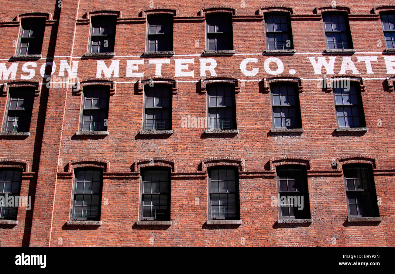 Thomson Compteur d'eau, ancien bâtiment industriel à Brooklyn, New York City, USA Banque D'Images