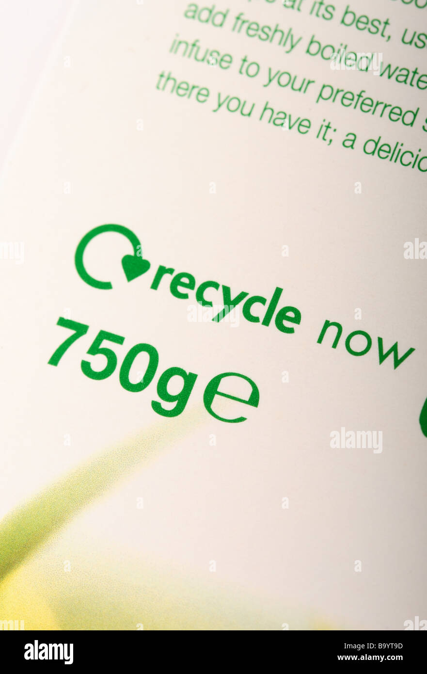Icône indiquant le logo recycler les emballages peuvent être recyclés Banque D'Images