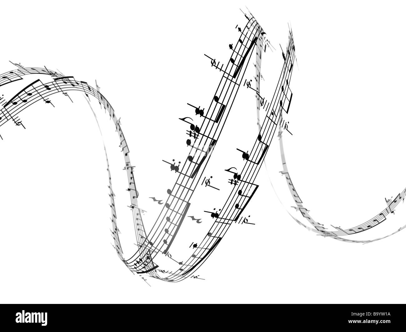 notes de musique 3D Banque D'Images