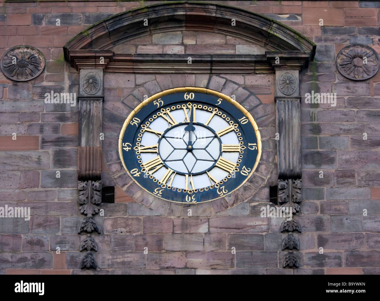 Tour de l'horloge, St Ann's Church, à Manchester, en Angleterre, Hiver 2009 Banque D'Images