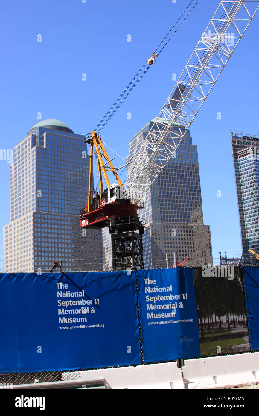Construction d'une nouvelle liberté tour à ground zero, le site du World Trade Center, Manhattan, New York City, USA Banque D'Images