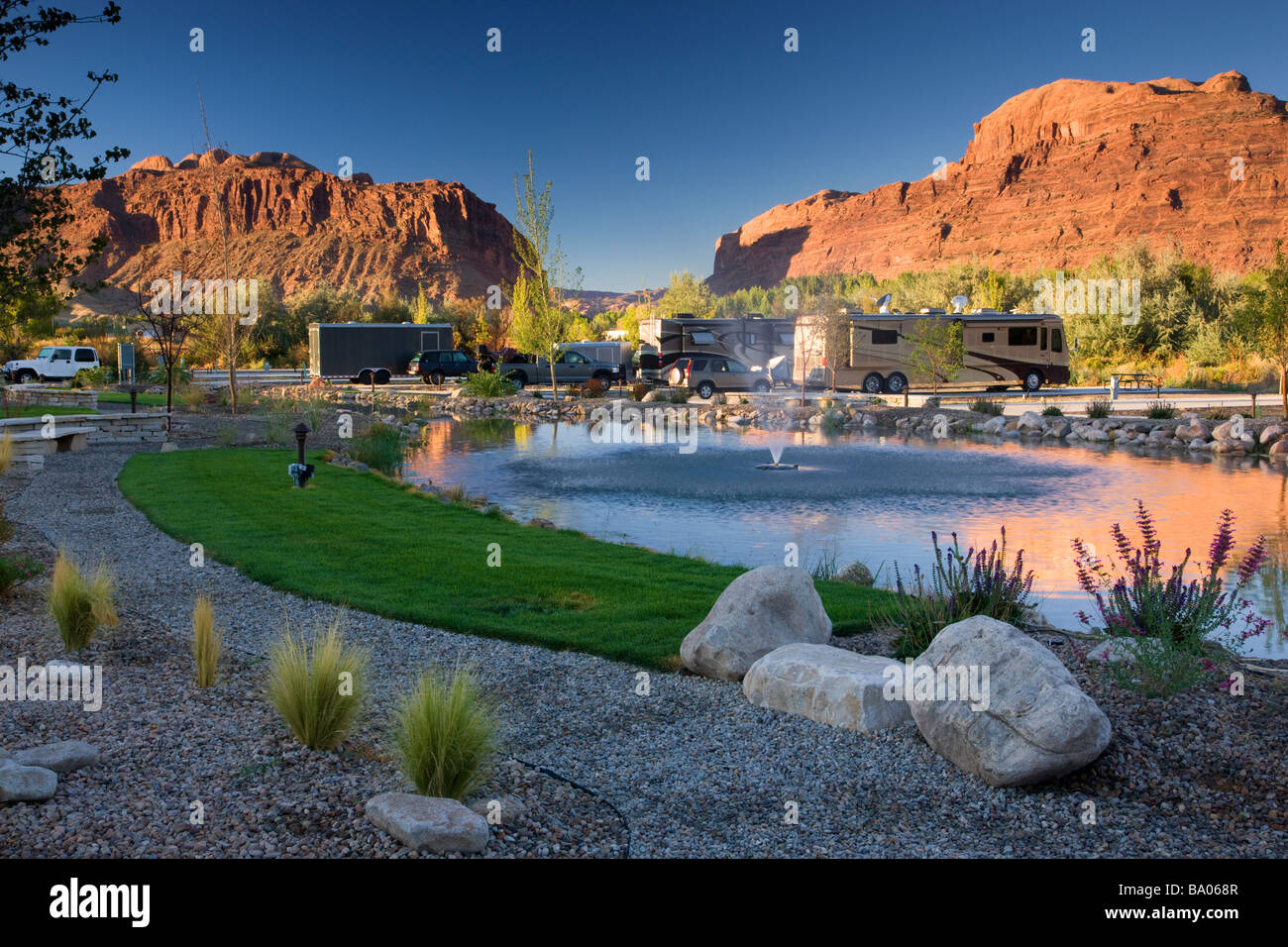 Le portail Moab Utah RV Resort Banque D'Images