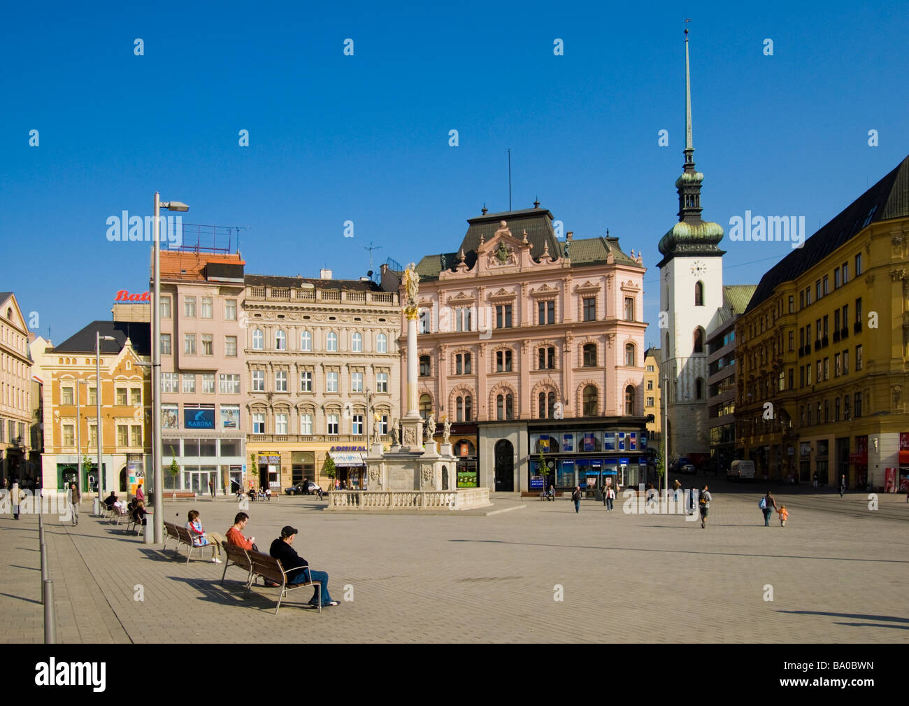 La Moravie du Sud, Brno, République tchèque. Namesti svobody (place principale) Banque D'Images