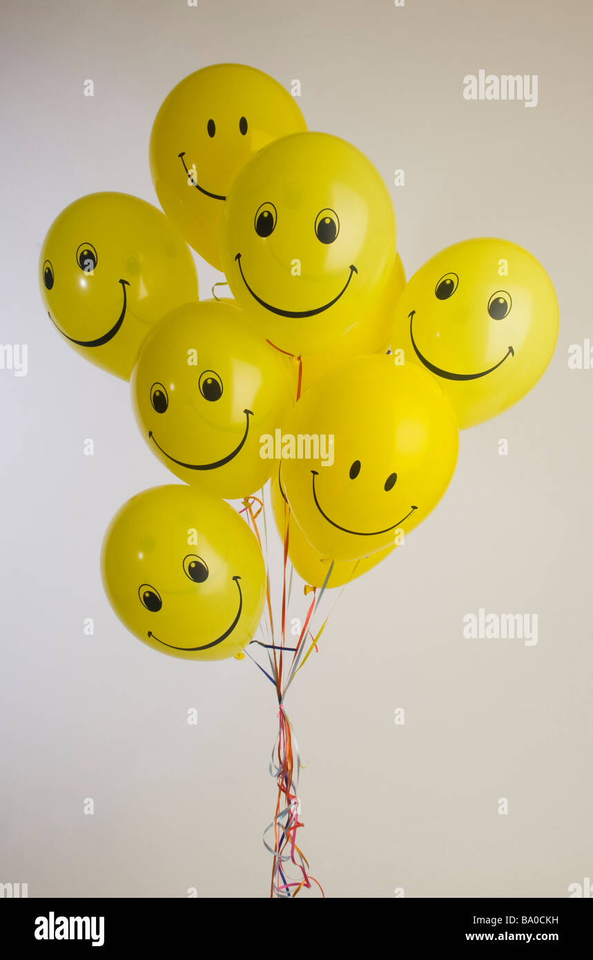 Visages souriants baloons Banque D'Images