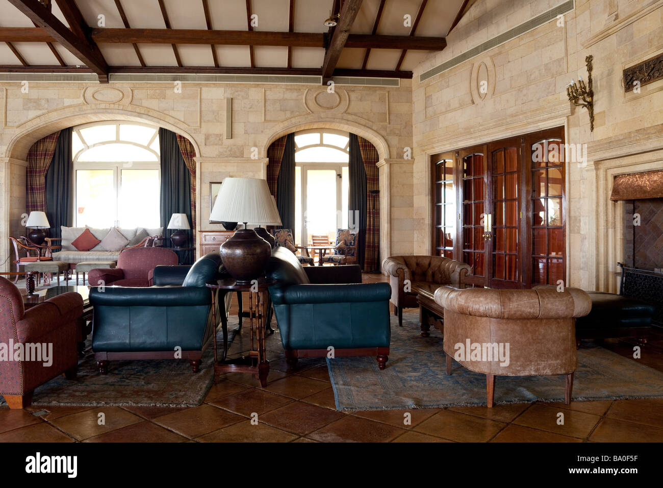 Lounge, club-house, Katameya Heights Golf Club Le Nouveau Caire, Egypte Banque D'Images