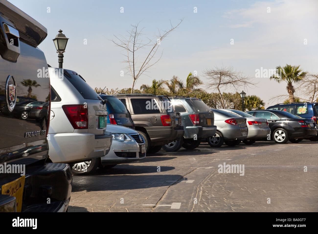 Parking, Katameya Heights Golf Club Le Nouveau Caire, Egypte Banque D'Images