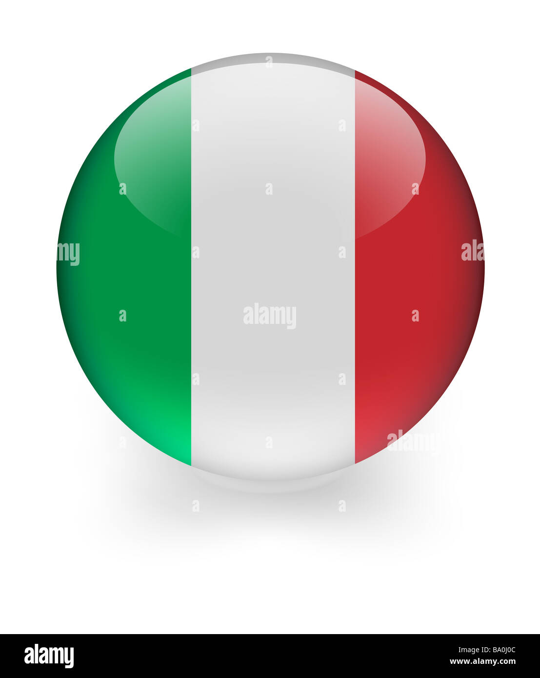 3d brillant spherre avec drapeau italien Banque D'Images