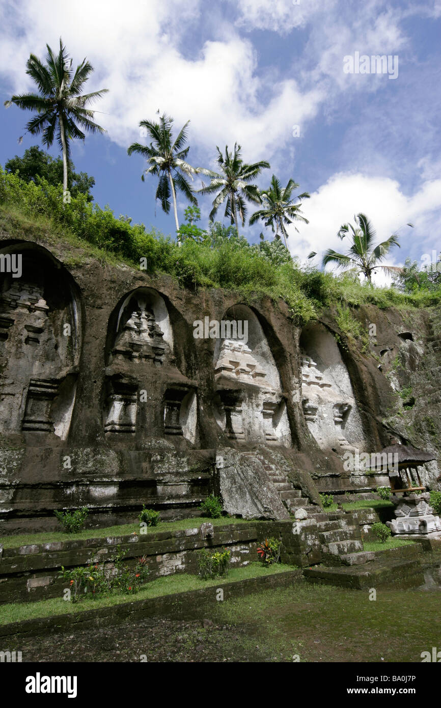 Les anciennes tombes de Gunung Kawi, Bali, Indonésie Banque D'Images