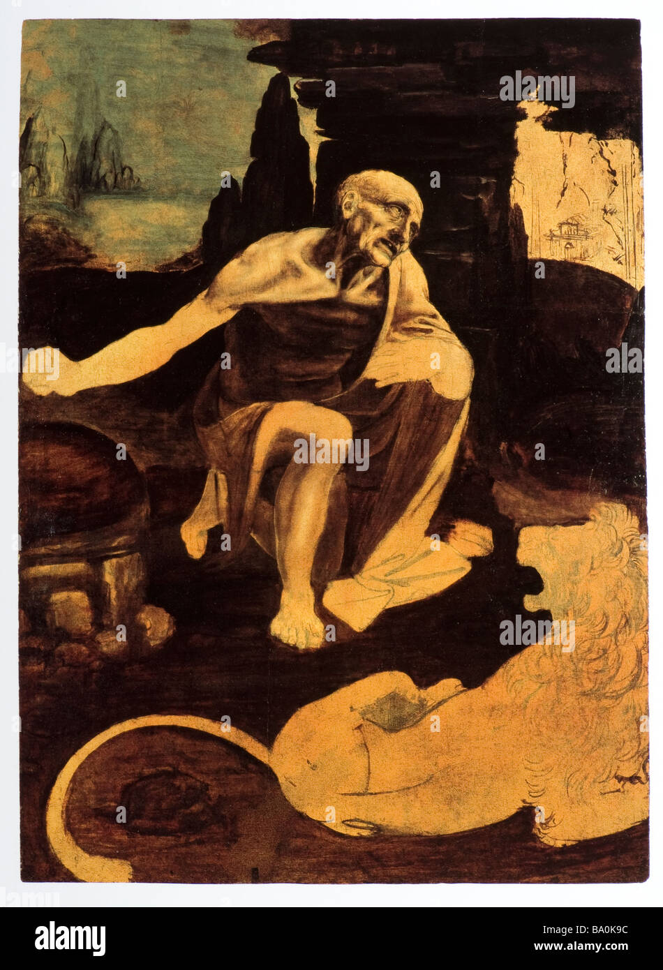 Saint Jérôme par Leonardo da Vinci 1480-1482 tempera et huile sur chêne Banque D'Images