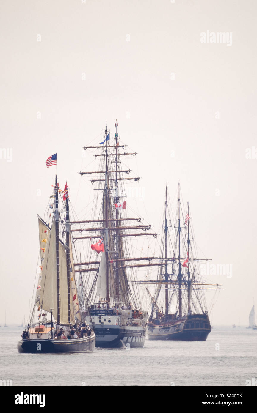 Tall Ships dans le défilé de la voile 2007 à Halifax, en Nouvelle-Écosse. Banque D'Images