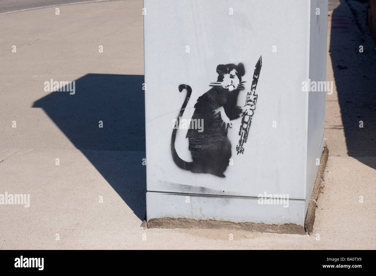 Banksy Rat avec un lance-roquettes RPG Banque D'Images