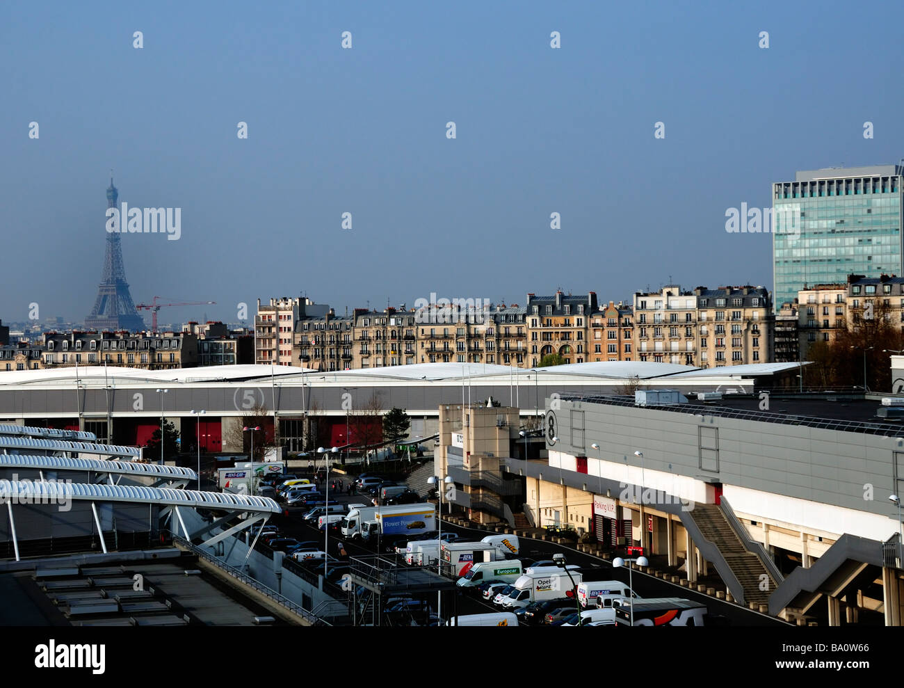 Paris France, vue aérienne paysage urbain, l'immobilier, immobilier dans le 15eme du Centre des Congrès Banque D'Images