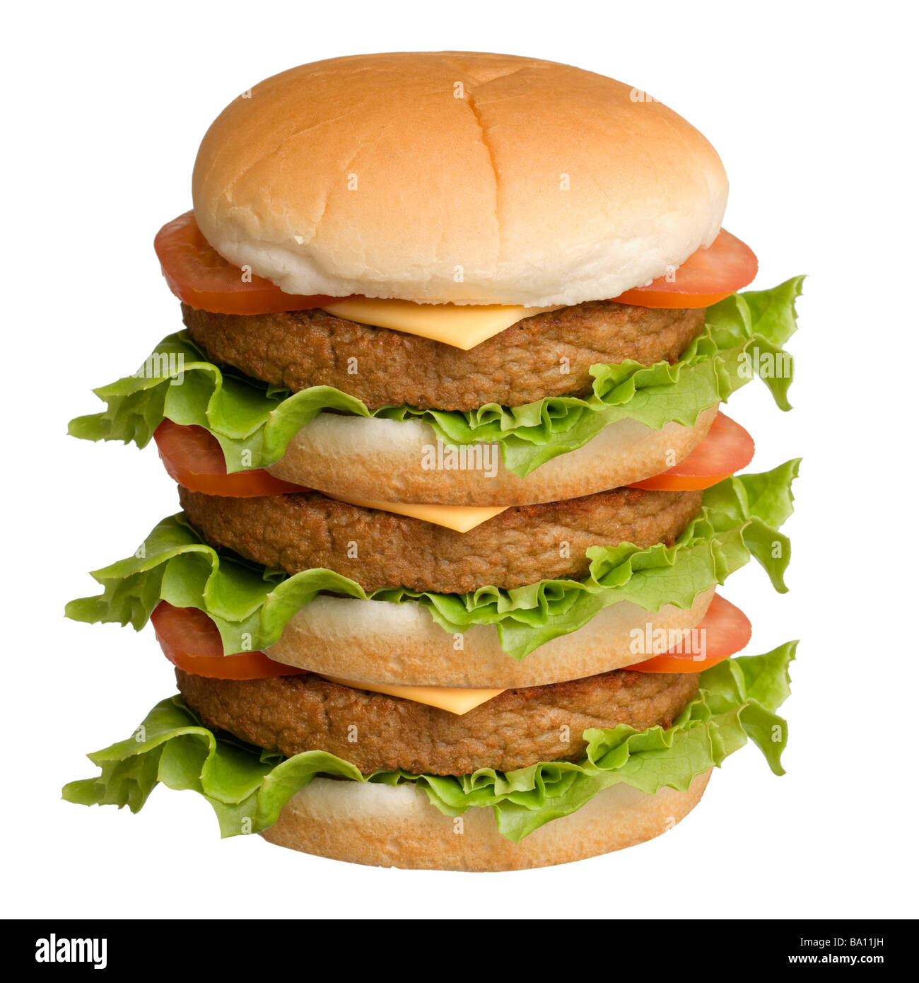 Burger triple Banque D'Images