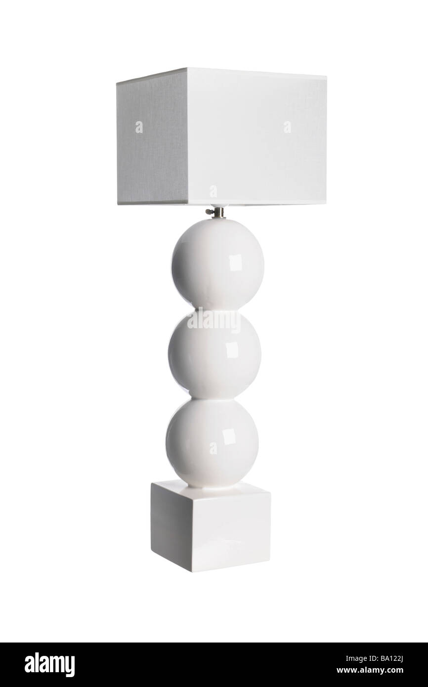 Lampe de table blanc céramique Banque D'Images