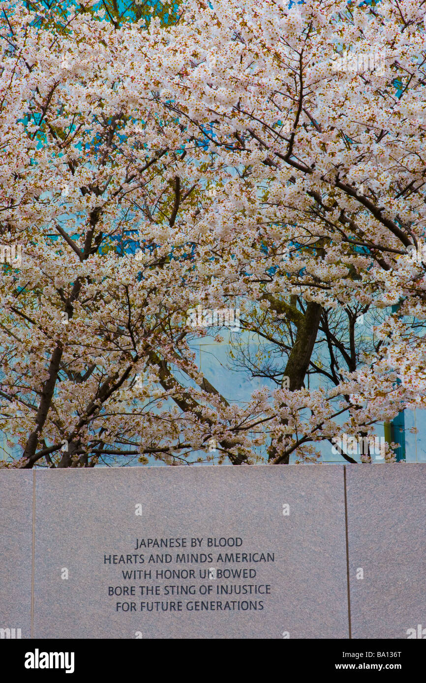 USA des excuses officielles pour les camps d'internement de la seconde guerre mondiale au Mémorial américain japonais au patriotisme Washington DC Banque D'Images