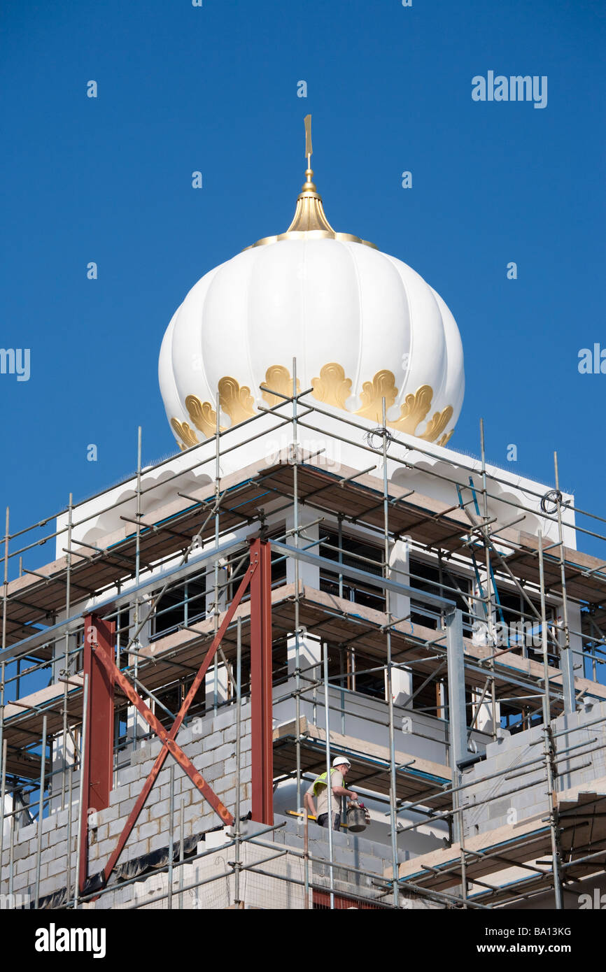 Construction d'un nouveau 7m Gurdwara Sahid Seikh temple à Leamington Spa Warwickshire Angleterre UK Banque D'Images